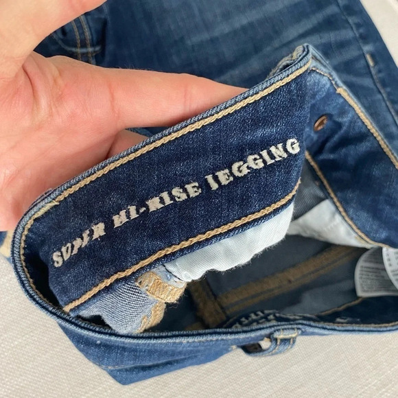 AMERICAN Eagle Super  High-Rise Jegging Dark Wash Size 0 - Picture 6 of 10